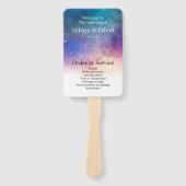 Éventail Programme de mariage Galaxie Bleue et Rose (Devant)