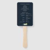 Éventail Programme de mariage géométrique à fleurs blanches (Dos)