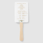 Éventail Programme de mariage géométrique à fleurs d'or et (Dos)