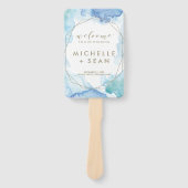 Éventail Programme de mariage géométrique aquarelle (Devant)