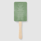 Éventail Programme de mariage géométrique Cristal Vert (Dos)