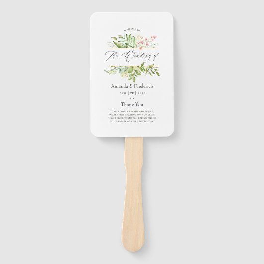 Éventail Programme de mariage géométrique Cristal Vert (Devant)