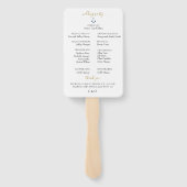 Éventail Programme de mariage géométrique de la Marine (Dos)