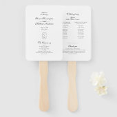 Éventail Programme de mariage géométrique de monogramme de (Devant et derrière)