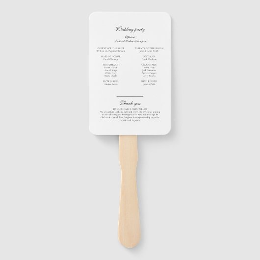 Éventail Programme de mariage géométrique de monogramme de (Dos)