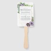 Éventail Programme de mariage géométrique de succulente à l (Devant)