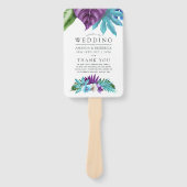 Éventail Programme de mariage géométrique des orchidées tro (Devant)