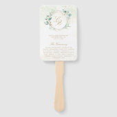 Éventail Programme de mariage géométrique doré à feuillage (Devant)