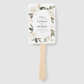 Éventail Programme de mariage géométrique floral Magnolia (Devant)