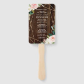 Éventail Programme de mariage géométrique Floral Rustique e (Dos)