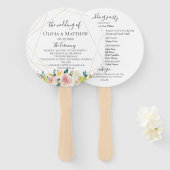 Éventail Programme de mariage géométrique florissant (Devant et derrière)