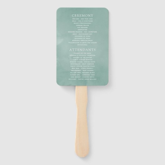 Éventail Programme de mariage géométrique flush et moulin (Dos)