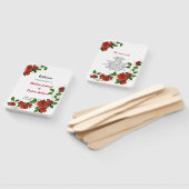 Éventail Programme de mariage géométrique rouge floral mode (Non-assemblé)