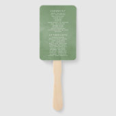 Éventail Programme de mariage géométrique vert (Dos)