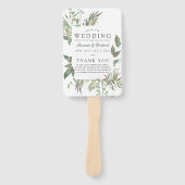 Éventail Programme de mariage géométrique vert (Devant)