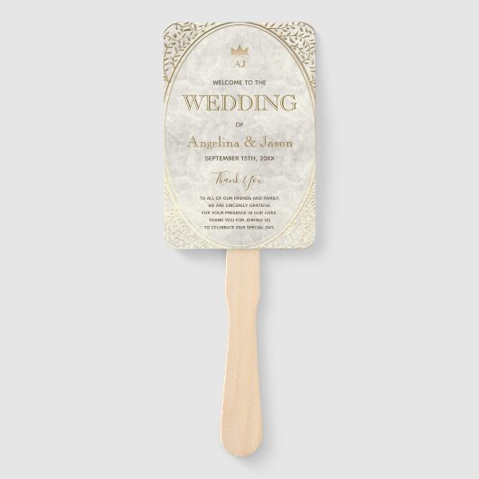 Éventail Programme de mariage Gold Art Déco (Devant)