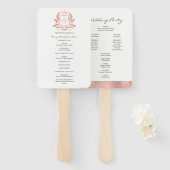 Éventail Programme de mariage Gold Crest Rose classique Ven (Devant et derrière)