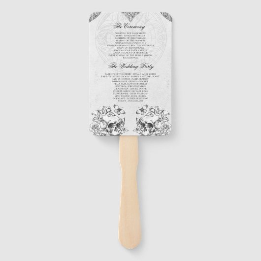 Éventail Programme de mariage gothique (Dos)