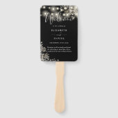 Éventail Programme de mariage gothique noir aux lumières fl (Devant)