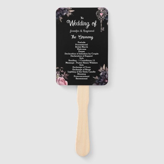 Éventail Programme de mariage gothique Ventilateur manuel (Devant)