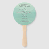 Éventail Programme de mariage gris élégant (Devant)