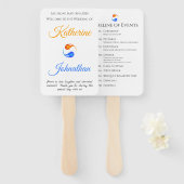 Éventail Programme de mariage-Heure des événements-Flames j (Devant et derrière)