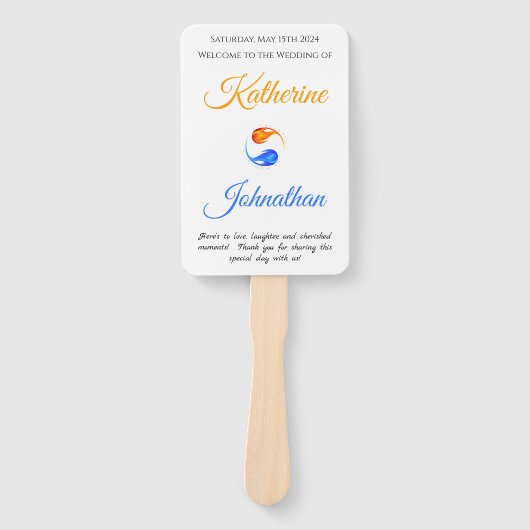 Éventail Programme de mariage-Heure des événements-Flames j (Devant)