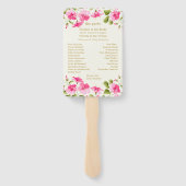 Éventail Programme de mariage Hibiscus rose (Dos)