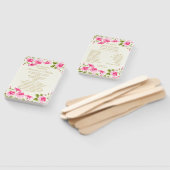 Éventail Programme de mariage Hibiscus rose (Non-assemblé)