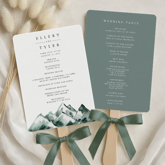 Éventail Programme de mariage Highland | Montagne