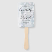 Éventail Programme de mariage hivernal en écriture moderne  (Devant)