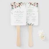 Éventail Programme de mariage hivernal floral festif (Devant et derrière)