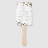 Éventail Programme de mariage hivernal floral festif (Dos)