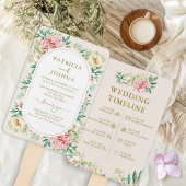 Éventail Programme de mariage Hydrangea Blush Ventilateur à