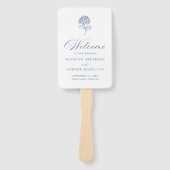 Éventail Programme de mariage Hydrangea Navy Classique (Devant)