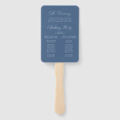Éventail Programme de mariage Hydrangea Navy Classique (Dos)