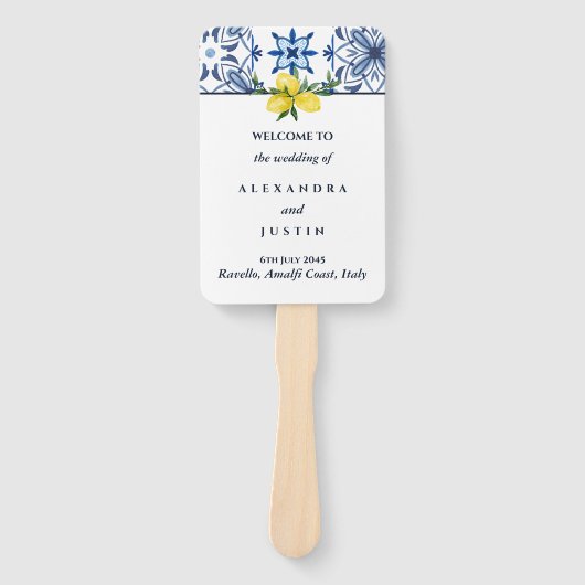 Éventail Programme de mariage italien de citron méditerrané (Devant)