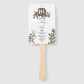 Éventail Programme de mariage Lanterne aux arbres de pin ru (Devant)