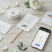 Éventail Programme de mariage libellule, personnalisé