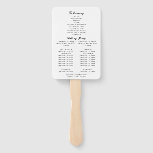 Éventail Programme de mariage luxueux inspiré de Chanel (Dos)