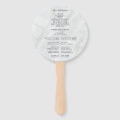 Éventail Programme de mariage Marbre blanc bleu de la Marin (Dos)