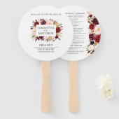 Éventail Programme de Mariage Marsala Round (Devant et derrière)