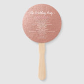 Éventail Programme de mariage Mason Jars String Lights Rose (Dos)