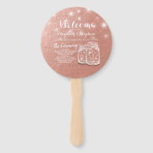 Éventail Programme de mariage Mason Jars String Lights Rose (Devant)