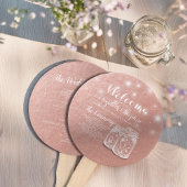 Éventail Programme de mariage Mason Jars String Lights Rose