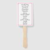 Éventail Programme de mariage minimal moderne au coeur roug (Dos)