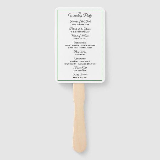 Éventail Programme de mariage minimal moderne de verdure tr (Dos)