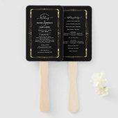 Éventail Programme de mariage minimal moderne glamour or et (Devant et derrière)
