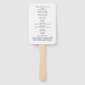 Éventail  Programme de mariage minimal monogramme noir blan (Dos)