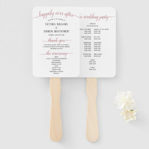 Éventail Programme de mariage minimal Rose moderne Gold Scr